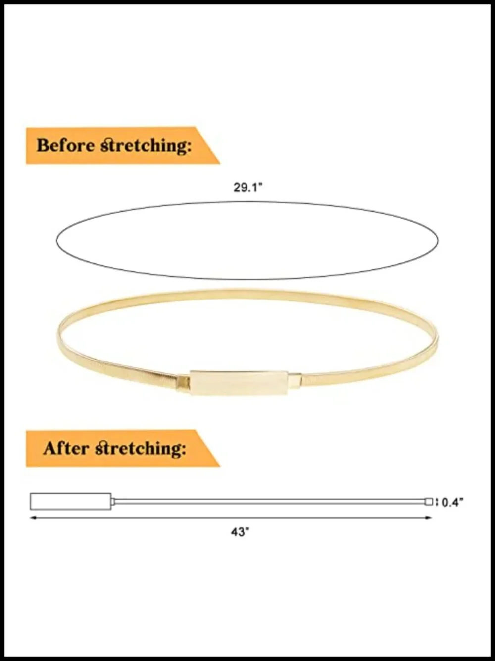 Women's Metal Stretch Waist Skinny Belt with Knot Buckle